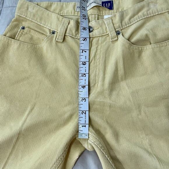 Vintage Gap Corduroy Cropped Bootcut Pants Size 2 Yellow Cotton Y2K 2000… - Picture 4 of 10